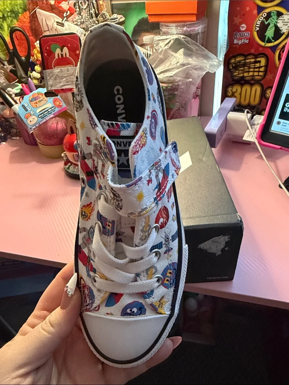 Converse White Multi-Color Graphic Low Top Sneaker